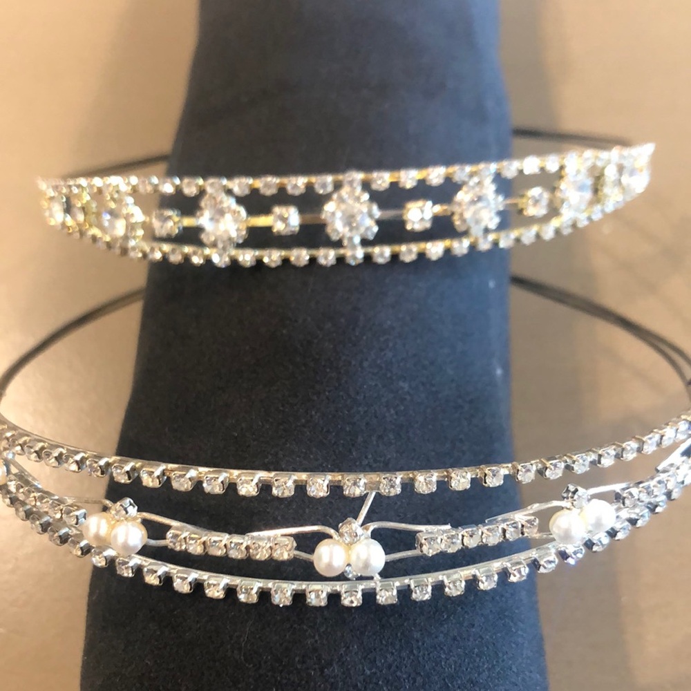 Bridles Silver and White pearl rhinestone Headbands